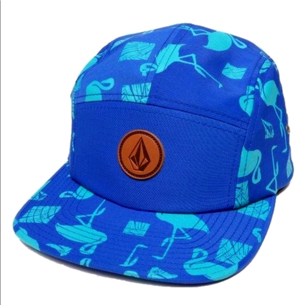 Volcom snapback hat blue  flamingo novelty
